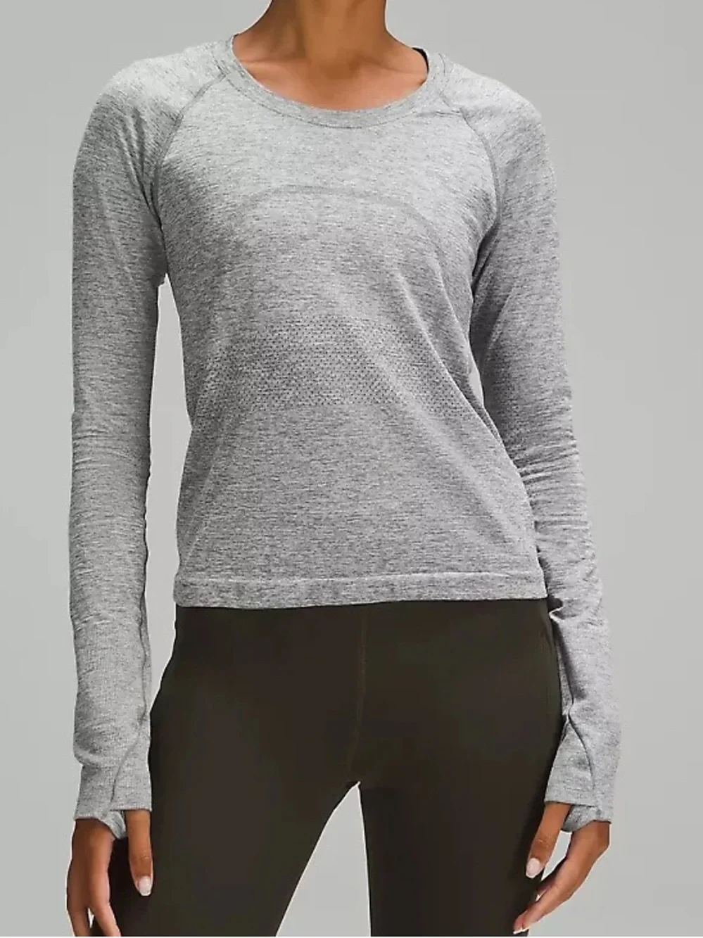 Lululemon Swiftly Tech 2.0 Long Sleeve Top Waist Length Gray Women's 4